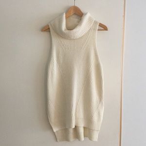Anthropologie Ivory Sleeveless Sweater Size S